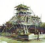 De kerk in aanbouw.
<br/>
Particuliere collectie, 1931